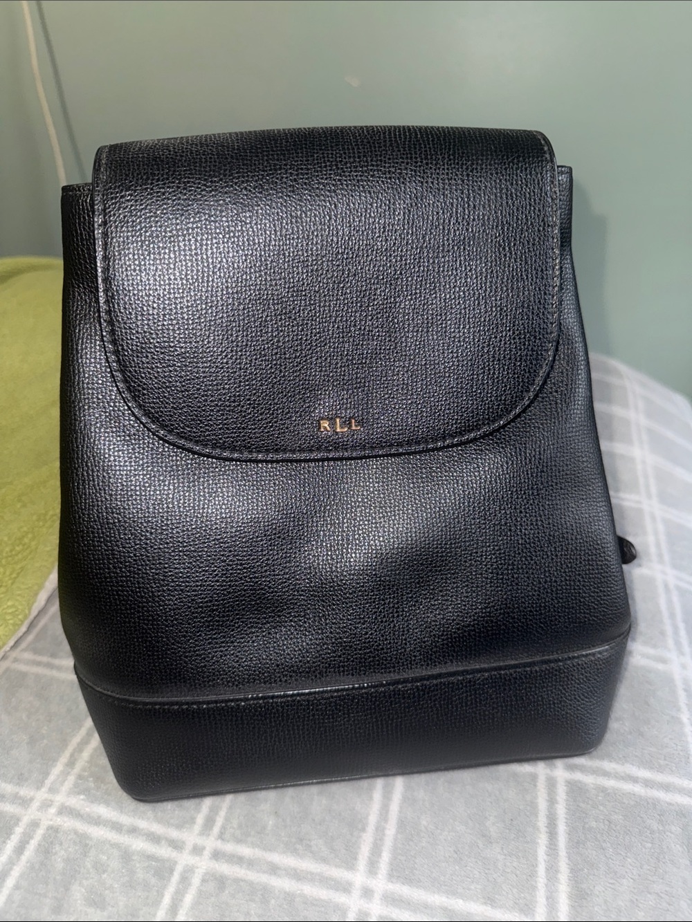 Polo by Ralph Lauren Black Pebbled Leather Backpack